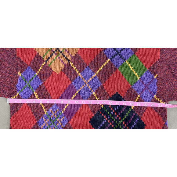 VINTAGE 90's COLOURS by ALEXANDER JULIAN COLORFUL SWEATER LG FS Charity - Picture 7 of 10